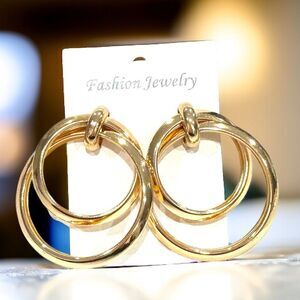18K Gold Plated Double Hoop Earrings